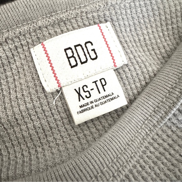 BDG Urban Outfitters Willow Thermal Grey Boatneck Top Size XS - Picture 8 of 11
